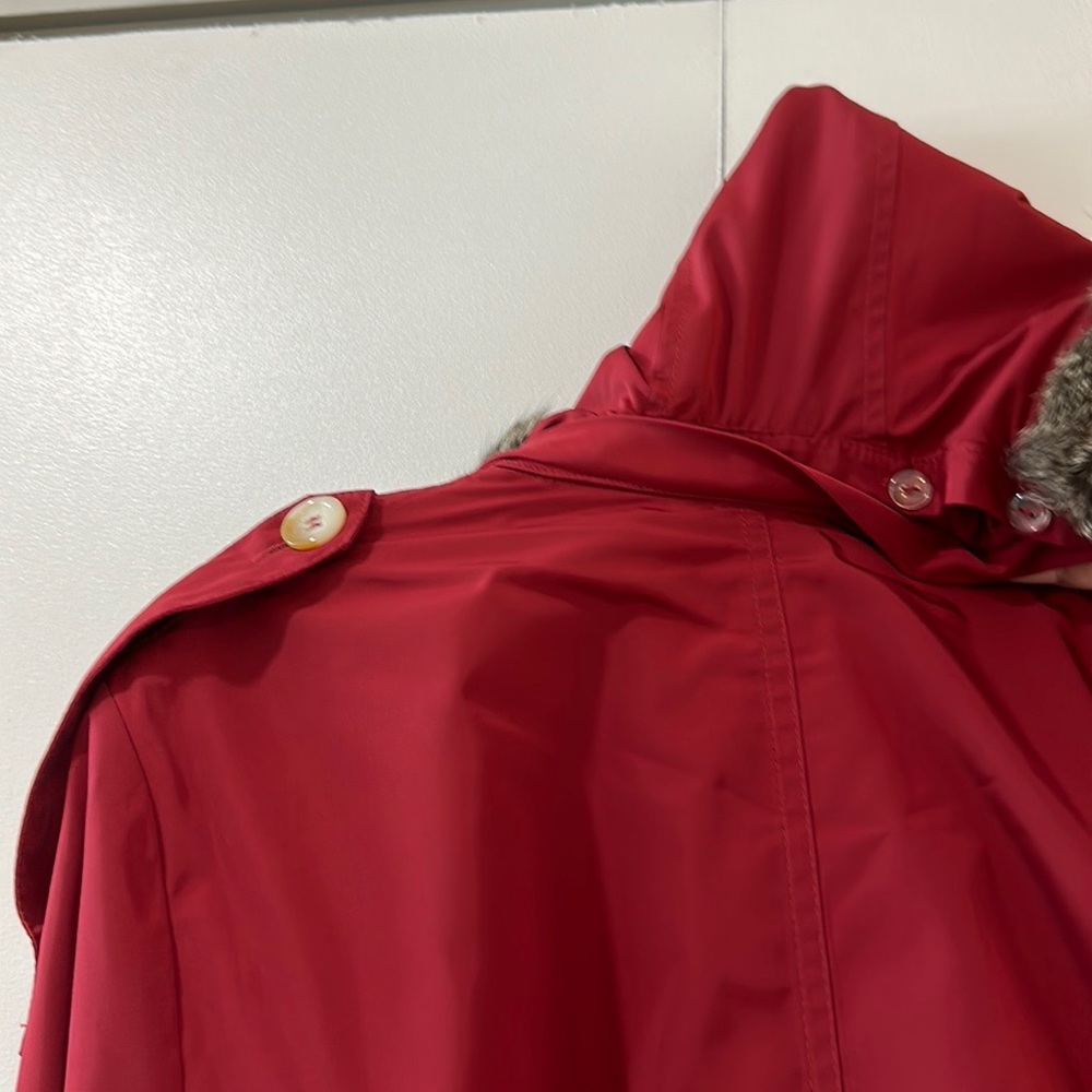 Ali Ro Red Parka Fur Hooded Jacket - Picture 9 of 9